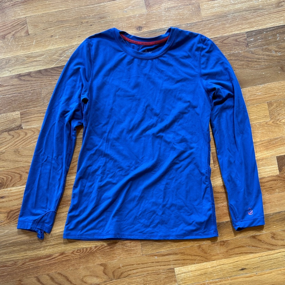 Cuddl Duds Women's Blue Long Sleeve Tee